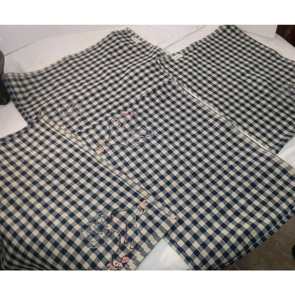 Hand Loomed Park Imports set of 4 place mats blue - Picture 3 of 5